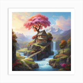 Tree House In The Forest Art Print