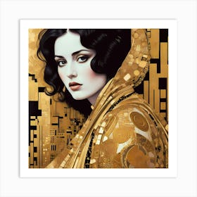 "Goldelse" Golden Woman Artwork Art Print