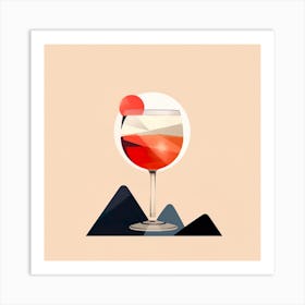 Abstract Glass Of Wine Alcohol Illustration Art Art Print