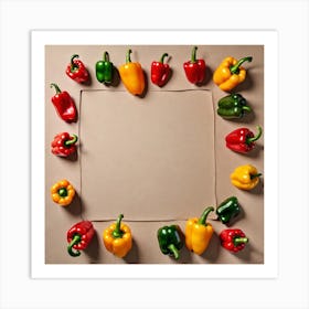 Colorful Peppers In A Frame 36 Art Print