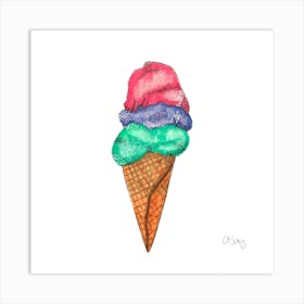 Three Flavor Ice Cream 2 Art Print