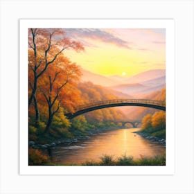 Bridge Over The River Art Print