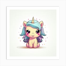 Kawaii Unicorn 25 Art Print