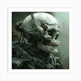 Robot Skull Art Print