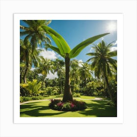 Palm Tree In The Garden Art Print