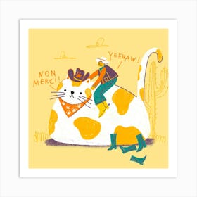 Cat Cowboy Illustration Art Print