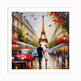 Paris In The Rain 4 Art Print