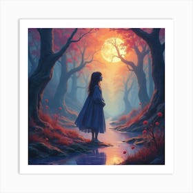 Soul In A Hauntingly Colorful Watercolor World 1 Art Print