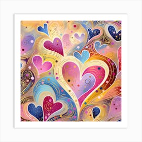 Heart Pattern 2 Art Print