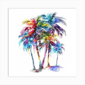 Watercolor Palm Trees 1 Art Print