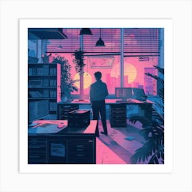 Man In An Office Art Print