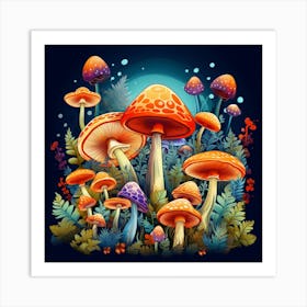 Mushroom Forest 11 Art Print