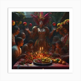 Colombian Festivities Perfect Composition Beautiful Detailed Intricate Insanely Detailed Octane Re (4) Art Print