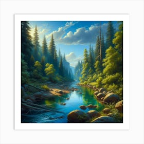 Yosemite River 1 Art Print