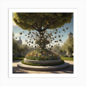 Bee Tree 2 Art Print