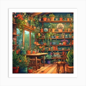 Room Full Of Potted Plants Art Print