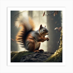 Squirrel In The Forest 205 Art Print