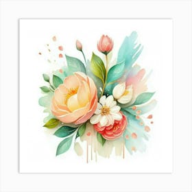 Watercolor Floral Painting Art Print