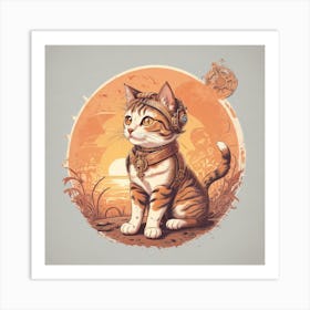 Steampunk Cat 1 Art Print