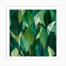 Green Leaves 13 Art Print