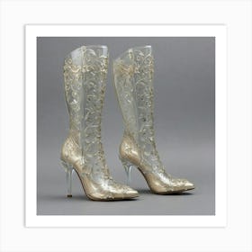 Elegant White Female Boots Art Print