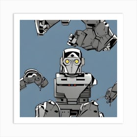 Robots In Space Art Print