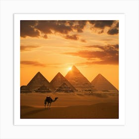 Stockcake Pyramids Desert Sunset 1719975232 Art Print