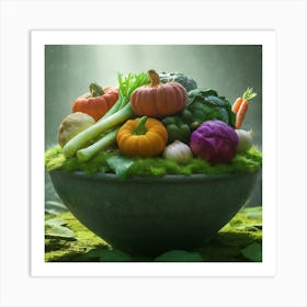 Colorful Vegetables In A Bowl Art Print