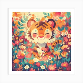 Tiger In The Garden Art Print