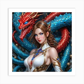 Dragon Girl jhg Art Print