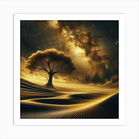 Tree In The Desert 5 Art Print