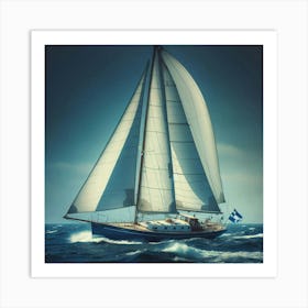 Sailboat In The Ocean Art Print