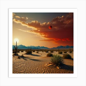 Default Red Sun Desert Art Print 1 Art Print