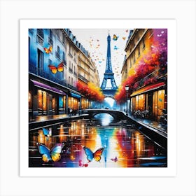 Paris In The Rain Art Print