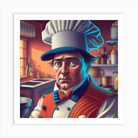 Chef Nappy In The Kitchen Art Print