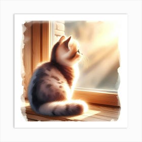 Cat Looking Out The Window 1 Art Print