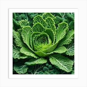 Close Up Of A Cabbage 1 Art Print