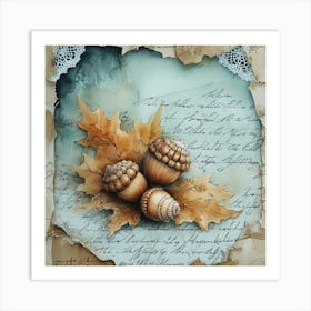 Autumn Acorns Art Print