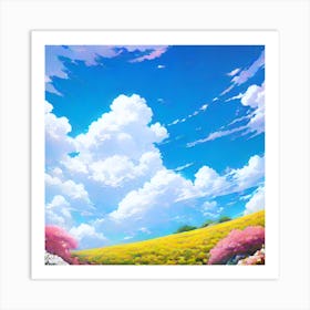 Sky And Flowers Art Print