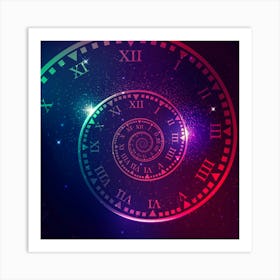 Spiral Clock Background Art Print