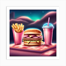 Pink Fast Food Dream Art Print