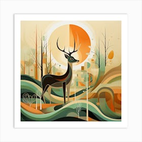 Deer In The Forest 7 Art Print