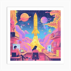 Space Rocket 4 Art Print