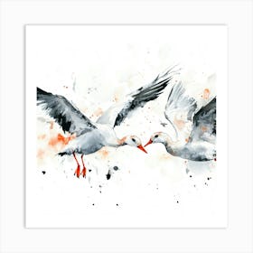 White Swans In Flight Art Print