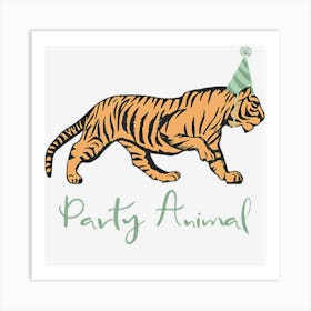 Party Animal Tiger Birthday, Kids Tiger Birthday Art Print