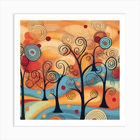 Abstract Tree Painting Art Print