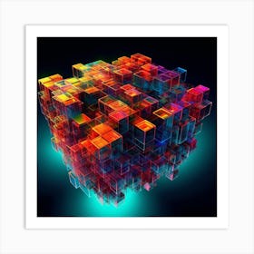 Abstract Cubes 7 Art Print