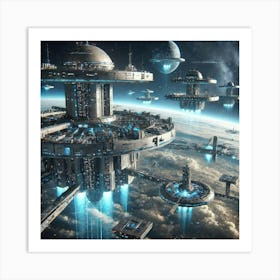 High Altitude Command Posts Scifi Art Print