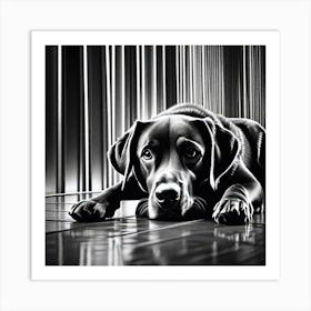 Black And White Dog 2 Art Print