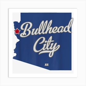 Bullhead City Arizona Az Map Art Print